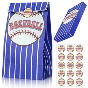 outus 30pcs 7.1 x 3.5 x 2.4 inch baseball party bags baseball goodie candy treat bags kraft paper bags for baseball themed party kids adults birthday party supplies decorations