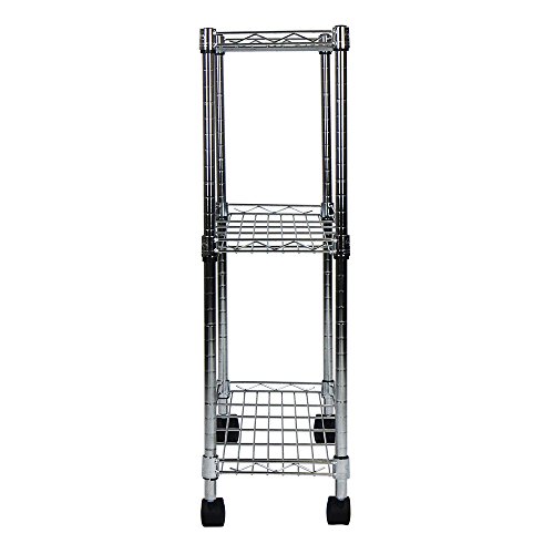 Oceanstar 3-Tier Shelving All-Purpose Utility Cart, Chrome