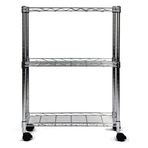 Oceanstar 3-Tier Shelving All-Purpose Utility Cart, Chrome