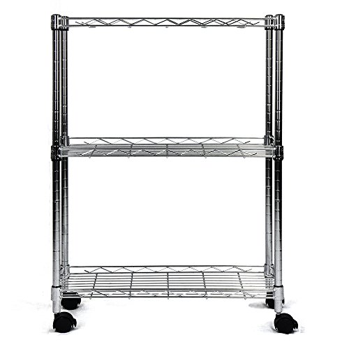 Oceanstar 3-Tier Shelving All-Purpose Utility Cart, Chrome