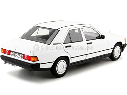 Norev NV183820 1:18 190E 1984-White Mercedes-Benz Collectable Model, Multi