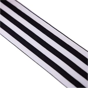 CSZD RIBBON 2.5inch Wide 10 Yards Wired Gift Wrapping Ribbon Black White Stripe Wired Ribbon for Gift Wrapping Crafts DIY Christmas Tree Decor, Wreaths, Bows Farmhouse (Black)