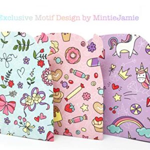 MintieJamie Handle Cardboard Treat Boxes 6.25 X 3.5 X 3.5 Inches, Pack of 12pcs Pastel Color Cute Birthday Boxes, Party Favor Gifting Gable Boxes