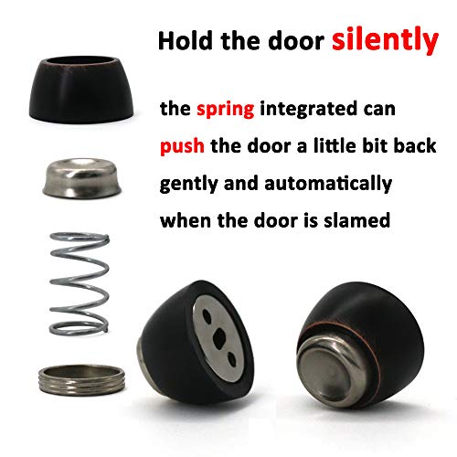 Solid Mental Magnetic Door Stop, Wall Mounted, Oil Rubbed Bronze