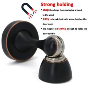 Solid Mental Magnetic Door Stop, Wall Mounted, Oil Rubbed Bronze