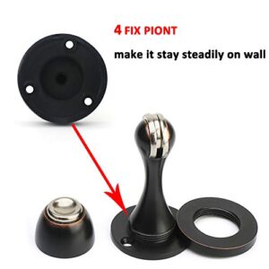 Solid Mental Magnetic Door Stop, Wall Mounted, Oil Rubbed Bronze