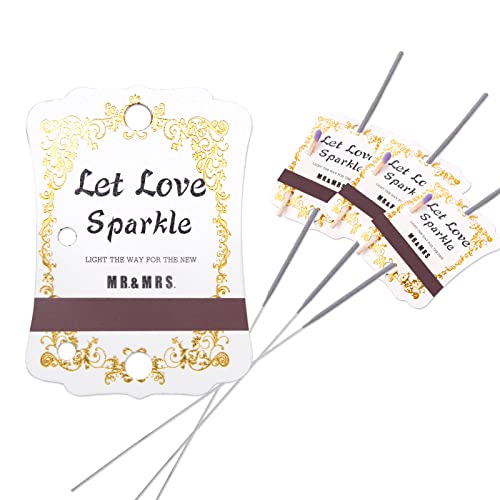 100PCS Vintage Wedding Sparkler Tags with Match Holder and Striker for Weddings - (Sparklers and Match Not Included)