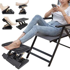 adjustable office foot rest under desk at work, leg rest with massage surface roller, ergonomic adjustment ，bottom can be filled with water(black）
