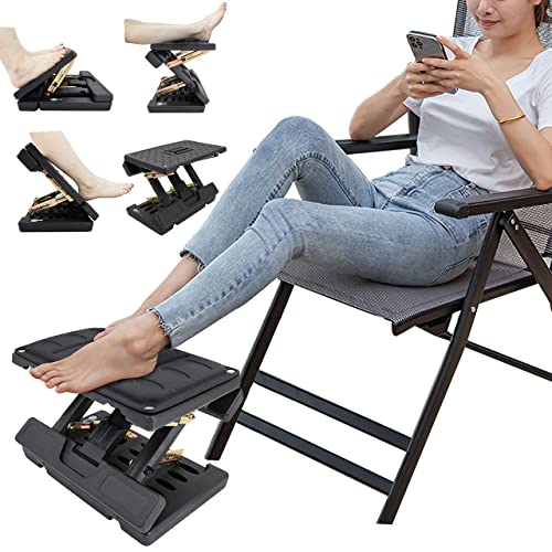 Adjustable Office Foot Rest Under Desk at Work, Leg Rest with Massage Surface Roller, Ergonomic Adjustment ，Bottom Can Be Filled with Water(Black）