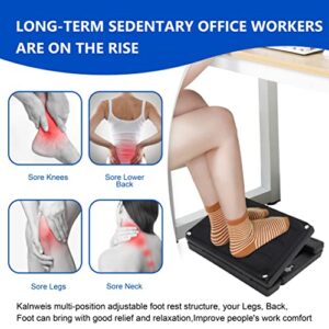 Adjustable Office Foot Rest Under Desk at Work, Leg Rest with Massage Surface Roller, Ergonomic Adjustment ，Bottom Can Be Filled with Water(Black）