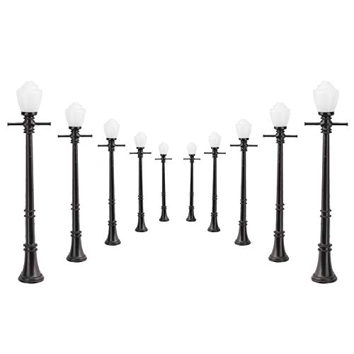 Artudatech 10PCS LCX04 Model Railway Lamppost Lamps Street Lights O Scale LEDs