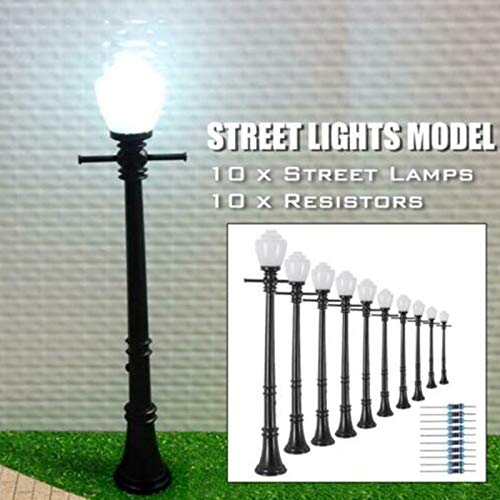 Artudatech 10PCS LCX04 Model Railway Lamppost Lamps Street Lights O Scale LEDs