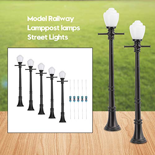 Artudatech 10PCS LCX04 Model Railway Lamppost Lamps Street Lights O Scale LEDs