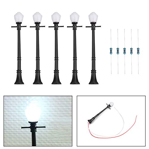 Artudatech 10PCS LCX04 Model Railway Lamppost Lamps Street Lights O Scale LEDs