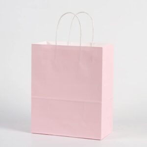 AZOWA Gift Bags Small Kraft Paper Bags with Handles (6.3 x 3.1 x 8.6 in, Pastel Pink, 36 CT)