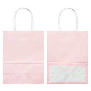 AZOWA Gift Bags Small Kraft Paper Bags with Handles (6.3 x 3.1 x 8.6 in, Pastel Pink, 36 CT)