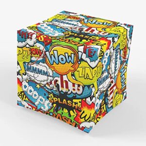 Stesha Party Comic Book Gift Wrap Superhero Wrapping Paper, Folded Flat 30x20 Inch, 3 Sheets