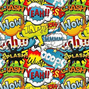 Stesha Party Comic Book Gift Wrap Superhero Wrapping Paper, Folded Flat 30x20 Inch, 3 Sheets