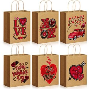 36 Pack Valentine's Day Paper Gift Bags with Handle Valentines Candy Bags, Goodie Bags Valentine's Day Party Favors for Funny Gift Exchange Novelty Gift Giving Gift Wrapping