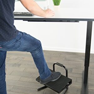 VIVO Black Ergonomic Height Adjustable Standing Foot Rest Relief Platform for Standing Desks STAND-FT01