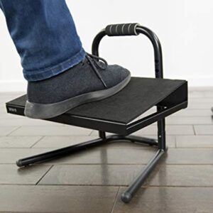 VIVO Black Ergonomic Height Adjustable Standing Foot Rest Relief Platform for Standing Desks STAND-FT01