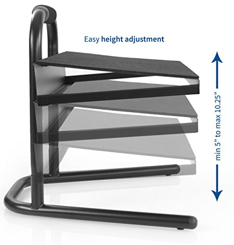 VIVO Black Ergonomic Height Adjustable Standing Foot Rest Relief Platform for Standing Desks STAND-FT01