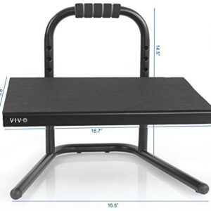 VIVO Black Ergonomic Height Adjustable Standing Foot Rest Relief Platform for Standing Desks STAND-FT01