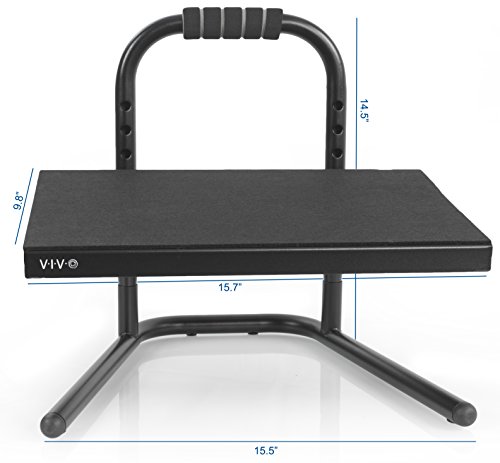 VIVO Black Ergonomic Height Adjustable Standing Foot Rest Relief Platform for Standing Desks STAND-FT01