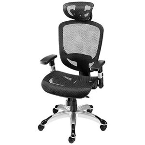 staples hyken technical task (black, sold as 1 each) -adjustable breathable mesh material provides lumbar, arm and head support, perfect desk chair for the modern office