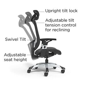 STAPLES Hyken Technical Task (Black, Sold as 1 Each) -Adjustable Breathable Mesh Material Provides Lumbar, arm and Head Support, Perfect Desk Chair for The Modern Office