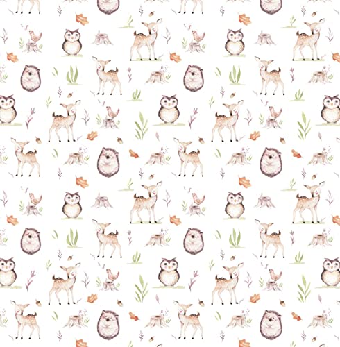 Stesha Party Fawn Woodland Gift Wrap Wrapping Paper - Folded Flat 30 x 20 Inch (3 Sheets)