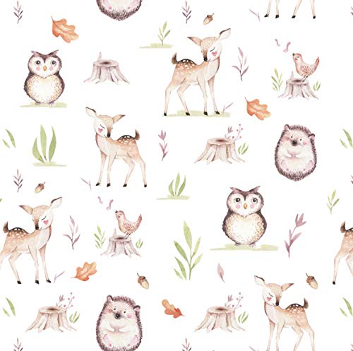 Stesha Party Fawn Woodland Gift Wrap Wrapping Paper - Folded Flat 30 x 20 Inch (3 Sheets)