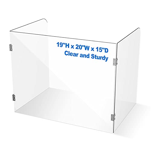 Desk Shields for Classroom - Clear Acrylic Plexiglass Barrier for Counter, Trifold Sneeze Guard for Desk, Restaurant, Table, Classroom, Teacher, Student