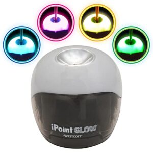 westcott ipoint glow color changing battery pencil sharpener