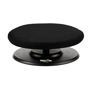 the wobble stool- self balancing stool with 360 degree rotation, promotes healthy posture to relieve back and neck pain, lightweight portable seat cushion with swivel base (black)