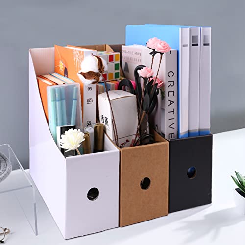 Limitliho White Magazine Holder(2Pack), Magazine File Holder for Home, Office, Desk, 10.6'' H×10.2'' L ×3.5''W Magazine Storage Box