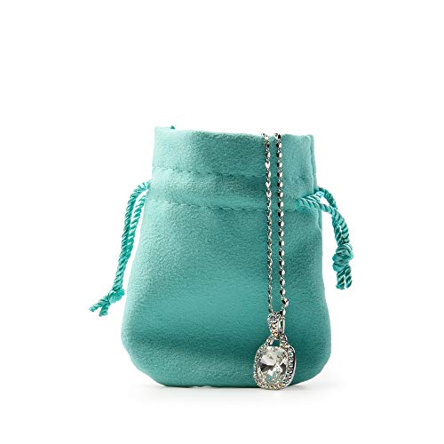 Oirlv Best 50 Pcs 3.5"x3" Velvet Gift Bags Drawstring Jewelry Pouches Wedding Favor Bags（Blue）