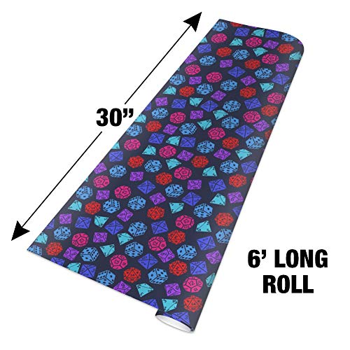 GRAPHICS & MORE Dungeon Dice Pattern for Fighting Dragons Gift Wrap Wrapping Paper Rolls