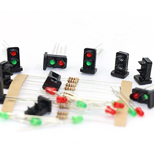 10 Sets Target Faces with LEDs Railway Dwarf Signal HO OO Scale 2 Aspects JTD19