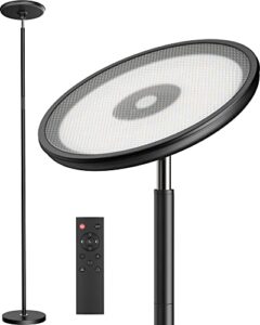 lepower floor lamp, 35w led modern torchiere floor lamps for living room, 3500lm bright floor lamp, standing floor lamp with 5 color 5 brightness, tall pole light for bedroom, office (black)