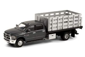 greenlight 46060-e dually drivers series 6-2018 ram 3500 dually stake truck – granite crystal metallic clearcoat 1:64 scale