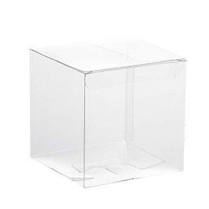 akiero clear apple gift box, 30 pack transparent plastic boxes for favors, gift boxes for wedding party baby shower, 3.5 x 3.5 x 3.5 inch, plastic clear treat boxes for wedding favors party