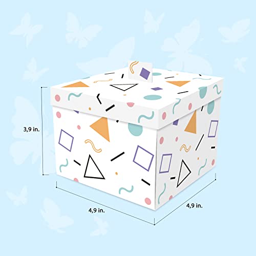 FETTIPOP DIY Butterfly Explosion Gift Box (white-yellow) 7.1x5.5x4.3 inches, Surprise Flying Butterfly Box for Birthday, Party, Father’s and Mother’s Day, Graduations, Anniversaries, Holidays, Any Occasion