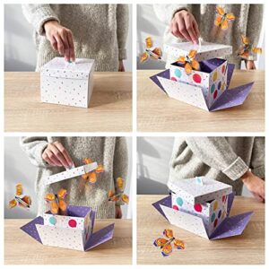 FETTIPOP DIY Butterfly Explosion Gift Box (white-yellow) 7.1x5.5x4.3 inches, Surprise Flying Butterfly Box for Birthday, Party, Father’s and Mother’s Day, Graduations, Anniversaries, Holidays, Any Occasion