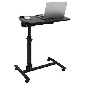 SUPER DEAL Angle & Height Adjustable Rolling Table Desk Laptop Notebook Stand Tiltable Tabletop Desk Sofa/Bed Side Table Hospital Table Stand W/Lockable Casters