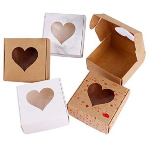 konsait 20 pack heart candy boxes, mini kraft paper gifts wrapping box, valentine’s day wedding bridal shower birthday party cookie sweet jewelry small presents box