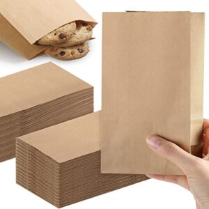500 pcs small brown paper bags bulk 3.5×2.2×6.7 inches kraft popcorn bags 1lb mini paper bags durable snack bag party favor bags candy popcorn treat bag bread cookie snack thank you gift wrapping bag