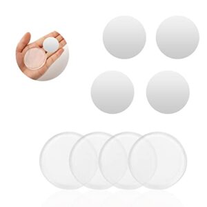 door stopper wall protector 8 pcs, door stop with strong back adhesive, quiet and shock absorbent silicone wall protectors from door knobs, prevent damage to wall, (white, clear)
