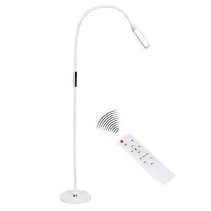 syrinx floor lamp, floor led lamp / led light lamp / remote control & touch / adjustable flexible gooseneck (white)