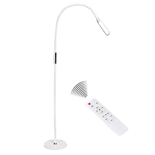 Syrinx Floor Lamp, Floor LED Lamp / LED Light Lamp / Remote Control & Touch / Adjustable Flexible Gooseneck (White)